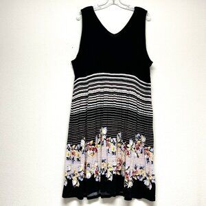 AMERICAN RAG CIE STRETCH KNIT ELASTIC EMPIRE WAIST FIT & FLARE Tank DRESS 3X Flo